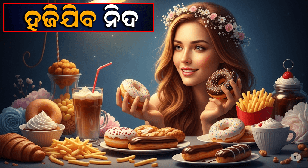 ନିଦ ନାଶକ ୬ ଖାଦ୍ୟ: ଭଜା ଖାଦ୍ୟ, ମସଲା ତରକାରୀ, ଚକୋଲେଟ୍, କଫି କପ୍, ମିଠା ଆଇସ୍କ୍ରିମ୍ ଓ ଡାଲି ଭାତ। ଏକ ଘଣ୍ଟା ଉପରେ ନିଷେଧ ଚିହ୍ନ ସହ ଶୋଇବାର ପୂର୍ବରୁ ଏଡାଇବାକୁ ପଡୁଥିବା ଖାଦ୍ୟର ଭିଜୁଆଲ୍ ପ୍ରତିନିଧିତ୍ଵ